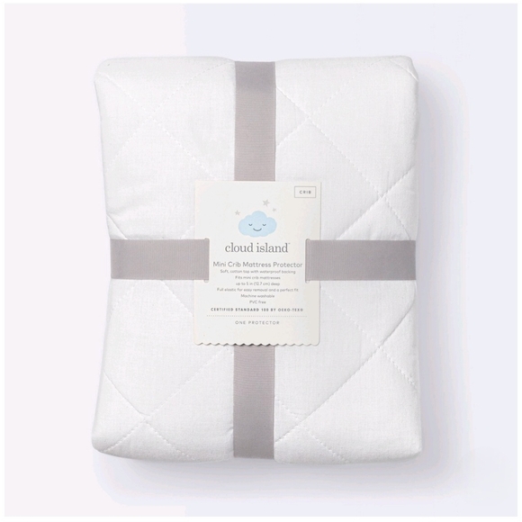 Clould Island Waterproof Fitted Mini Crib Mattress Pad Cover - White - Picture 3 of 8
